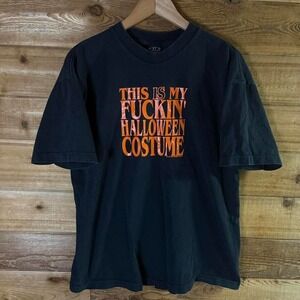 Vintage This Is My F-Ing Halloween Costume Graphic T-shirt Men Large 90s 1999